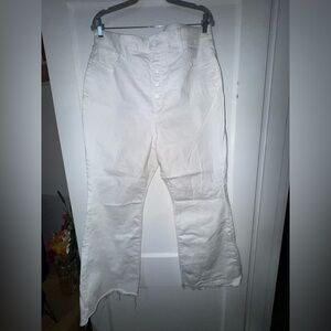 LOFT Women's Crisp White Wide Leg Jeans